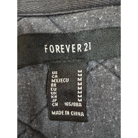 Forever 21 Women’s Quilted Jacket Washed Black Gray M - Picture 4 of 7